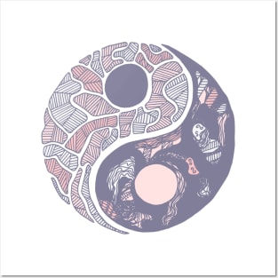 Npink Abstract Yin Yang Posters and Art